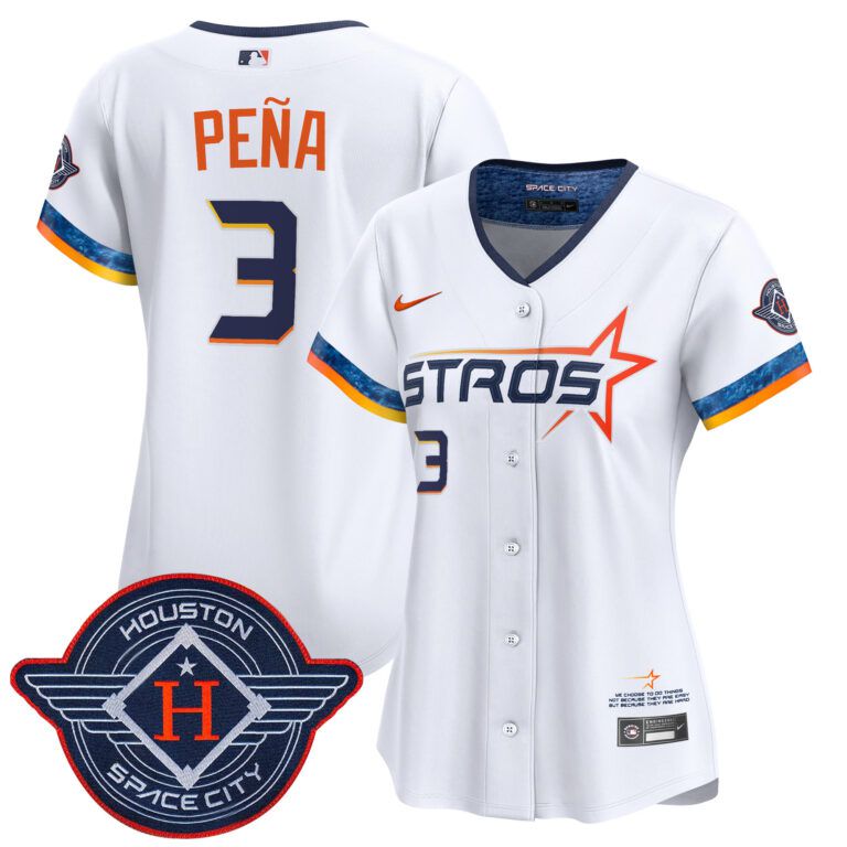 Women Houston Astros #3 Pena  white 2025 City Connect Vapor Limited Stitched Jersey->women mlb jersey->Women Jersey